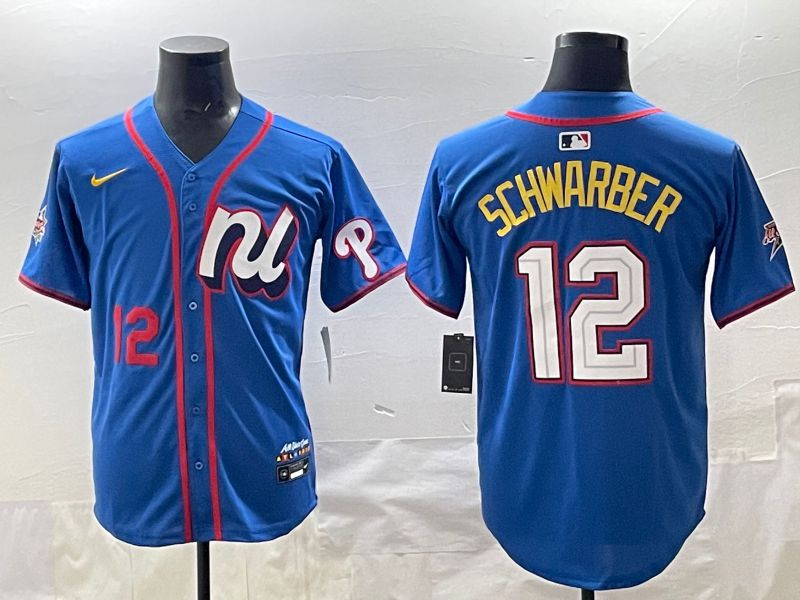 Men 2025 Philadelphia Phillies #12 Schwarber Blue All star Nike MLB Jersey style 04->philadelphia phillies->MLB Jersey